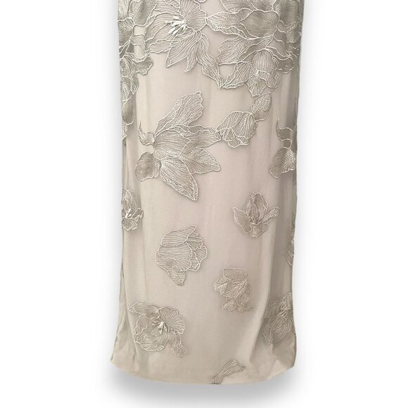 Lauren Ralph Lauren Sliver Sleeveless Floral Mesh Evening Maxi Dress Size 4 NWT - Picture 8 of 14